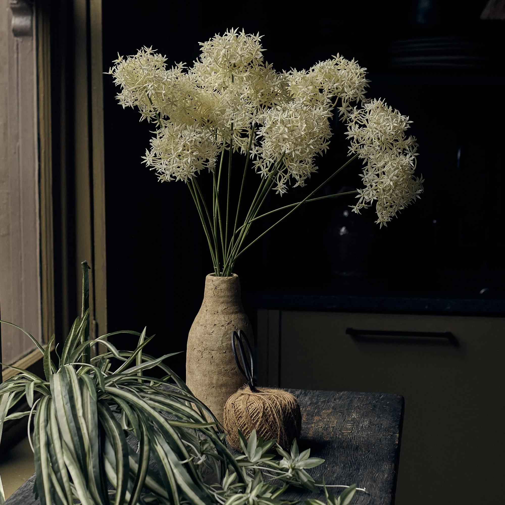 Artificial Allium Bunch, Cream