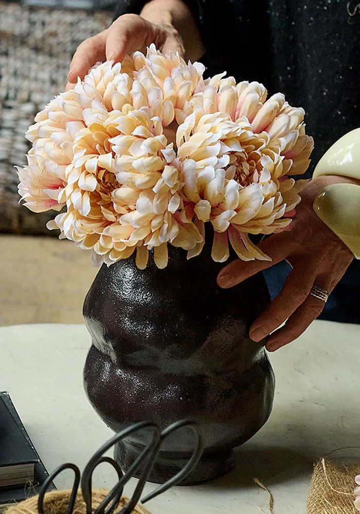 Artificial Chrysanthemum Bunch, Peach - Image 5