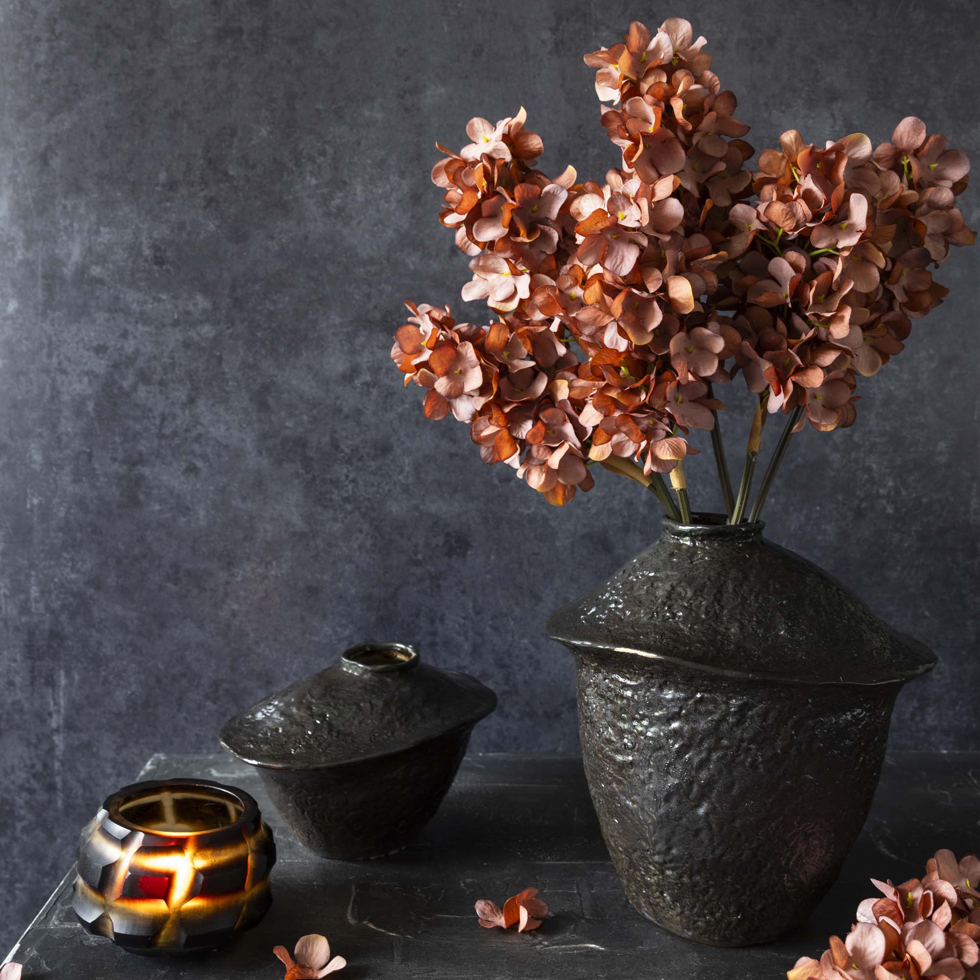 Artificial Cone Hydrangea, Antique Pink - Image 4