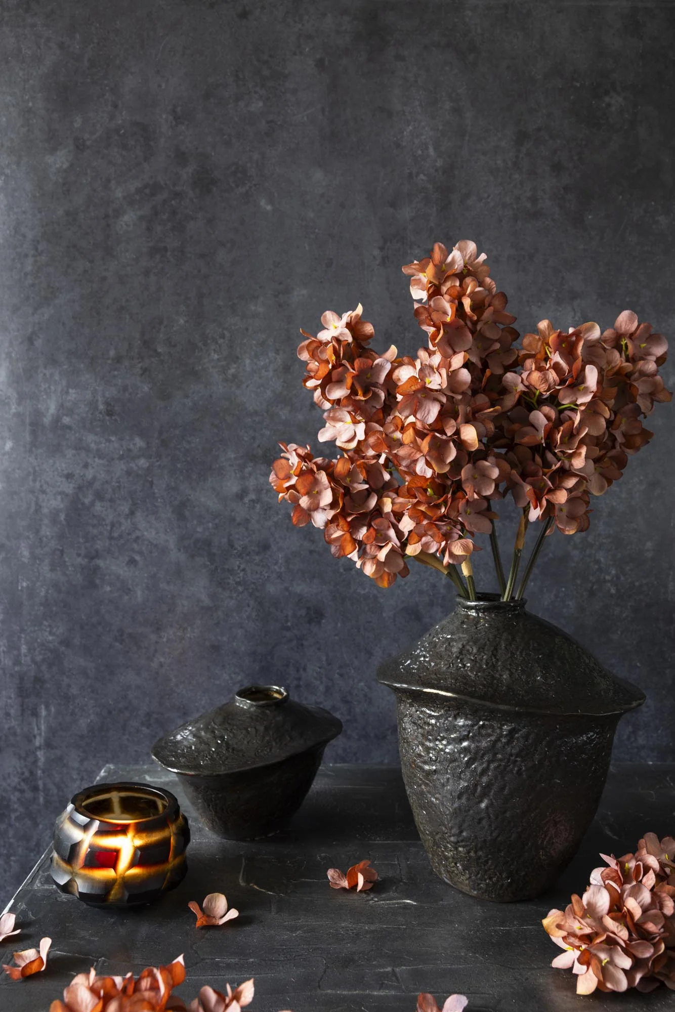 Artificial Cone Hydrangea, Antique Pink - Image 5