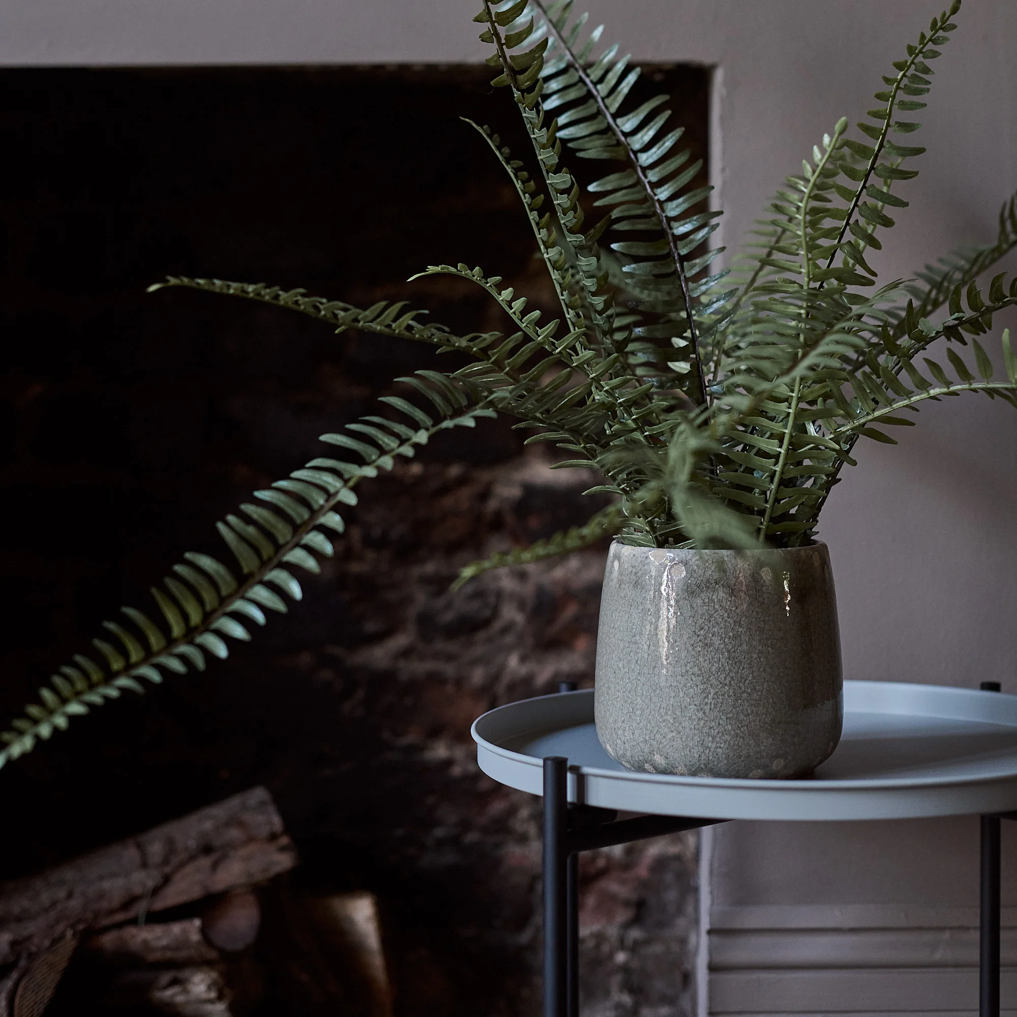 Artificial Fern in Khaki Pot - Image 4