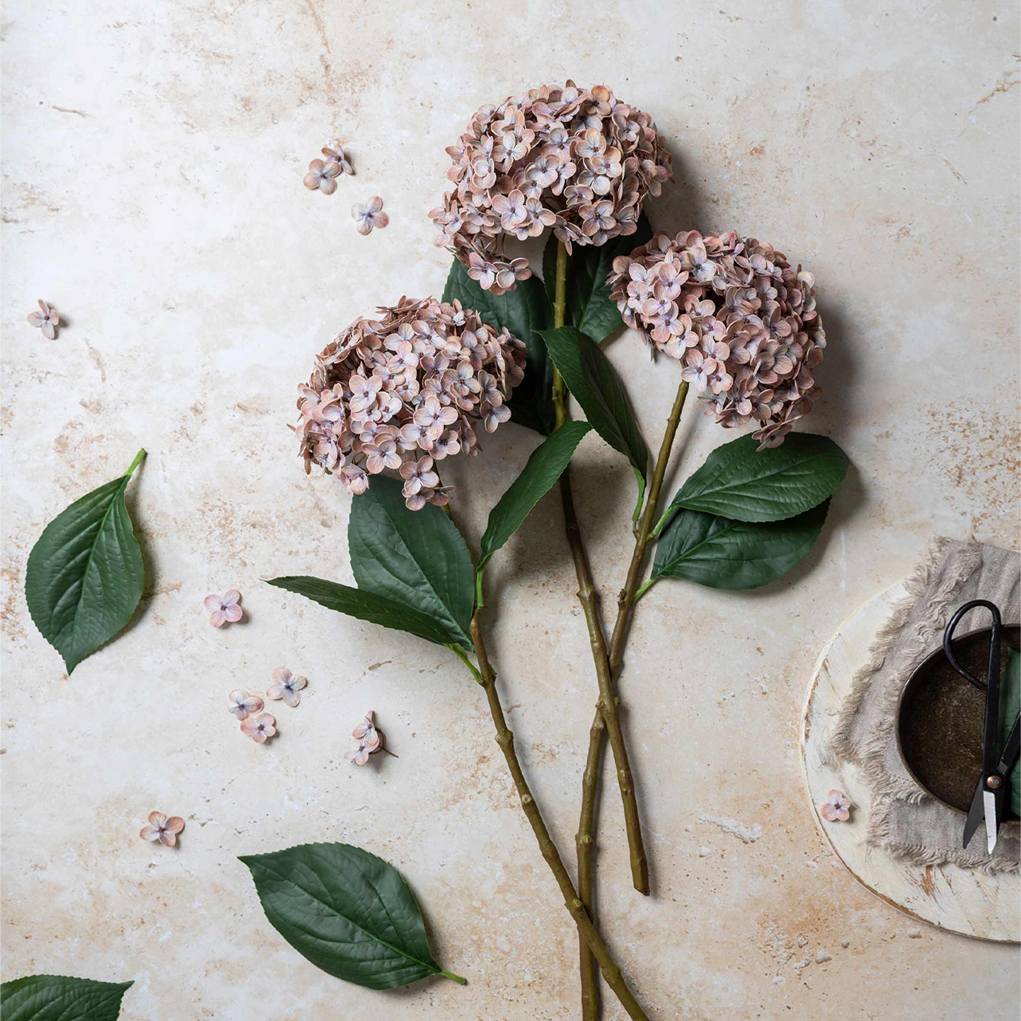 Artificial Real Touch Hydrangea, Antique Blush - Image 10