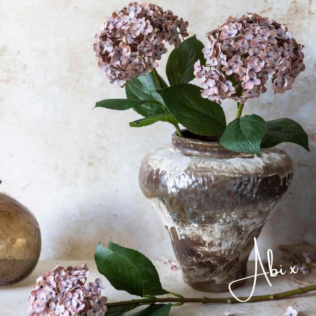 Artificial Real Touch Hydrangea, Antique Blush - Image 5