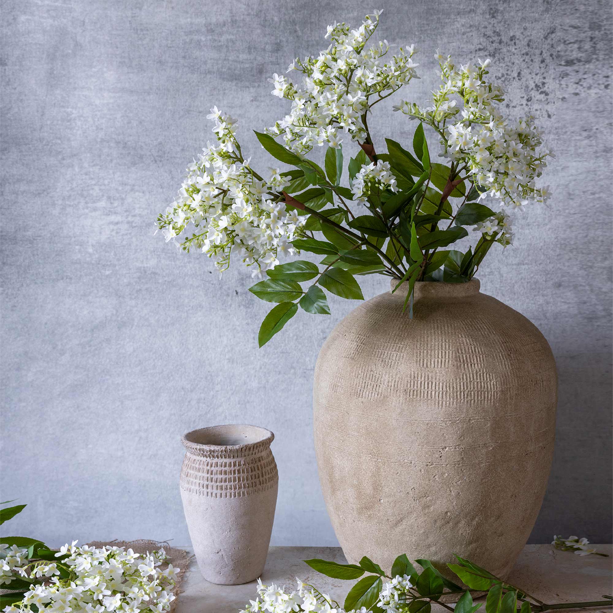 Artificial Lilac Stem, White