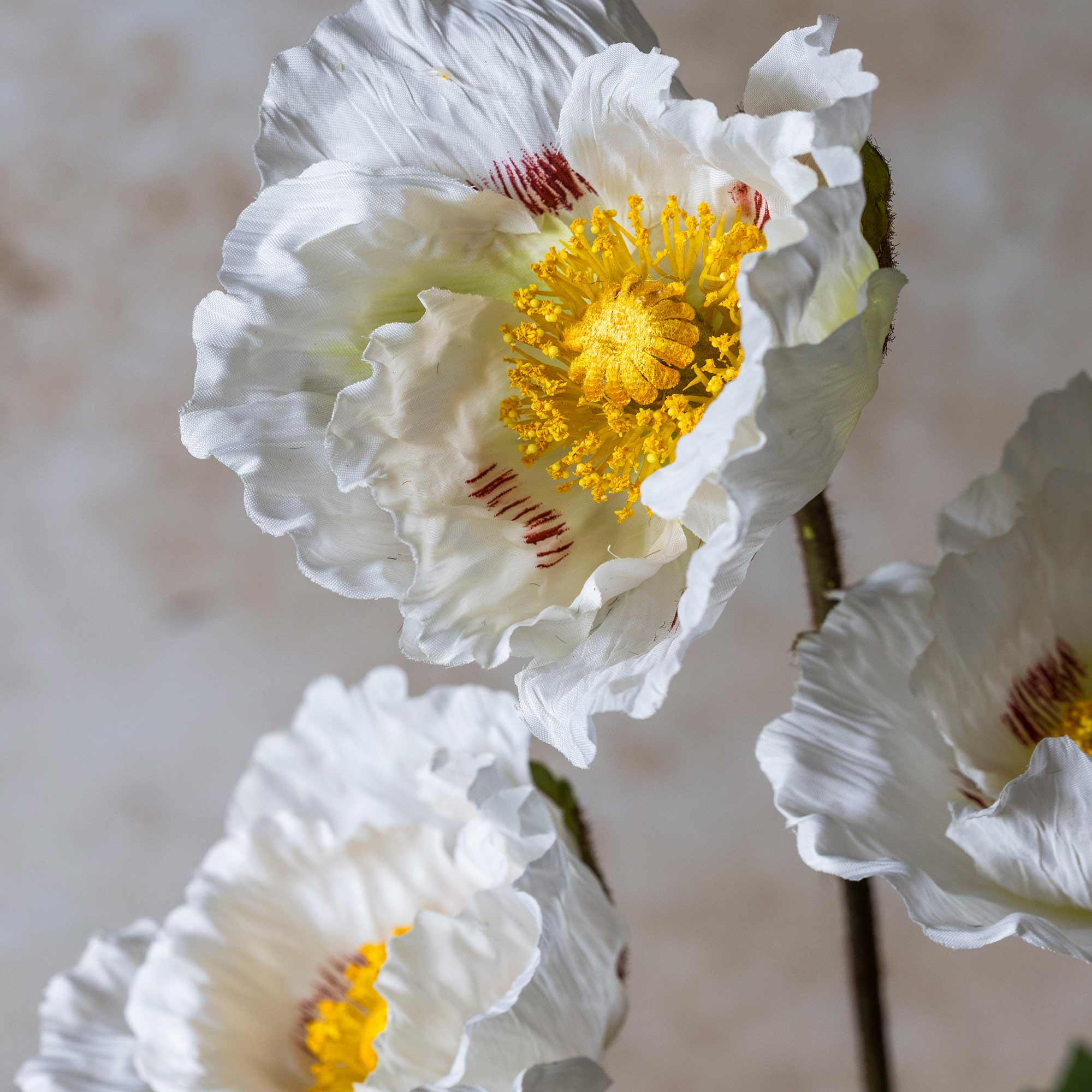Artificial Poppy, White - Image 2