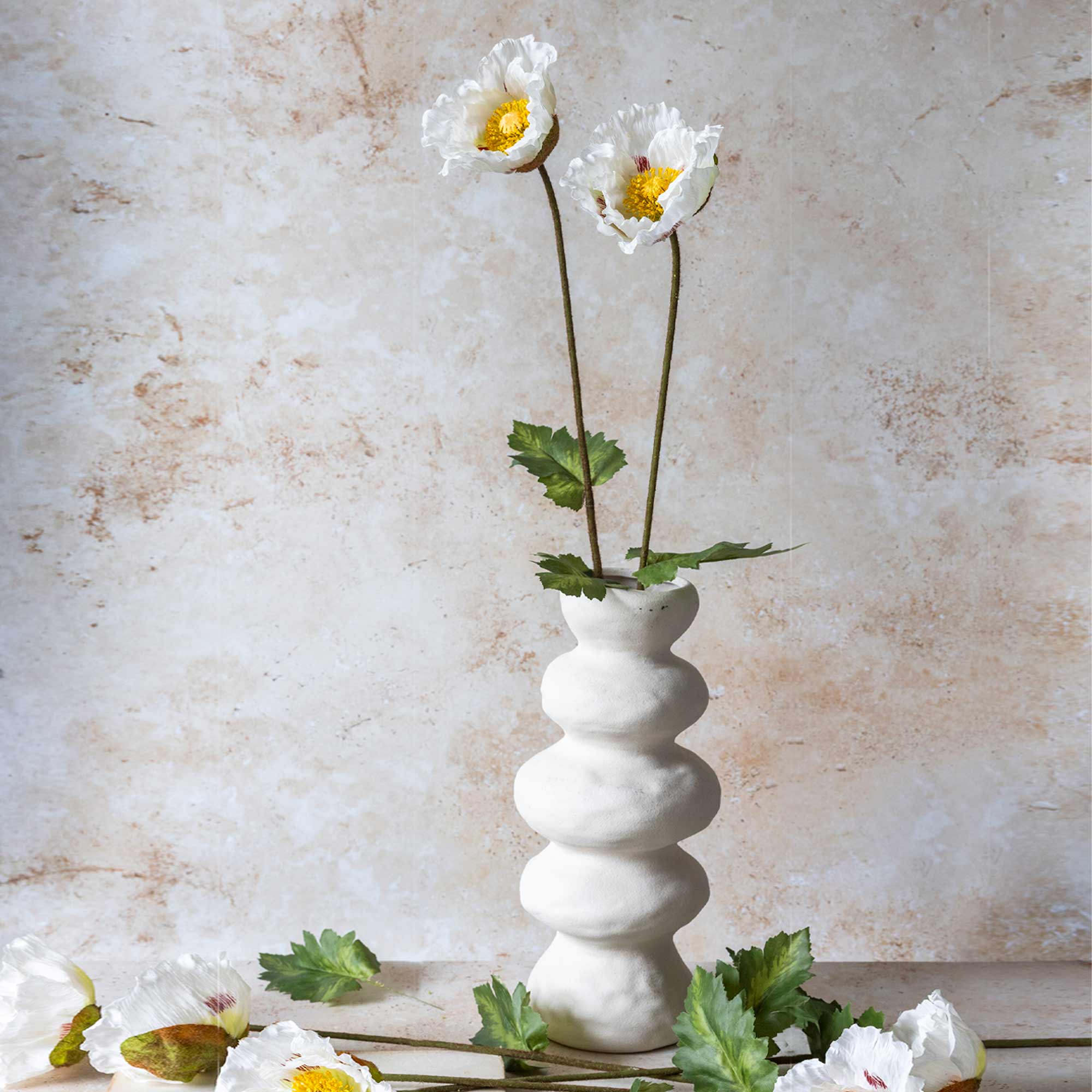Artificial Poppy, White - Image 4