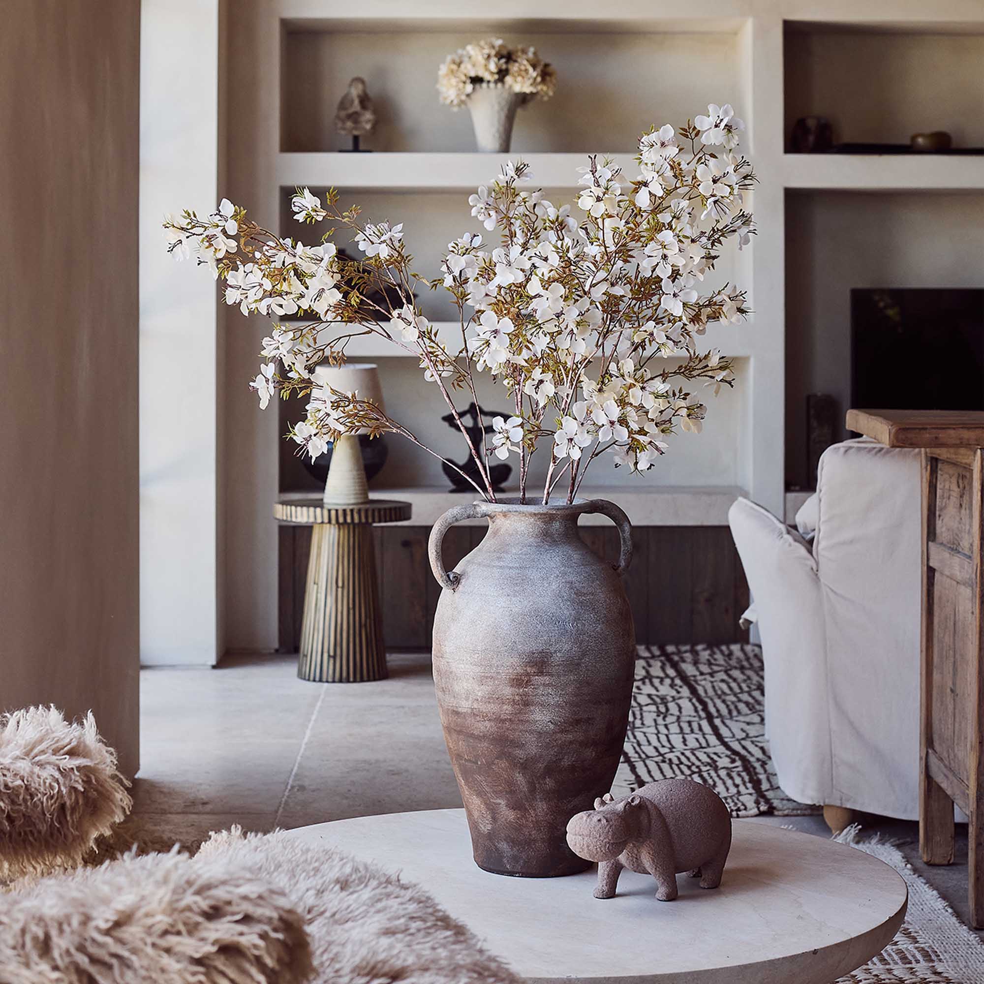 Artificial Prunus Blossom, Cream