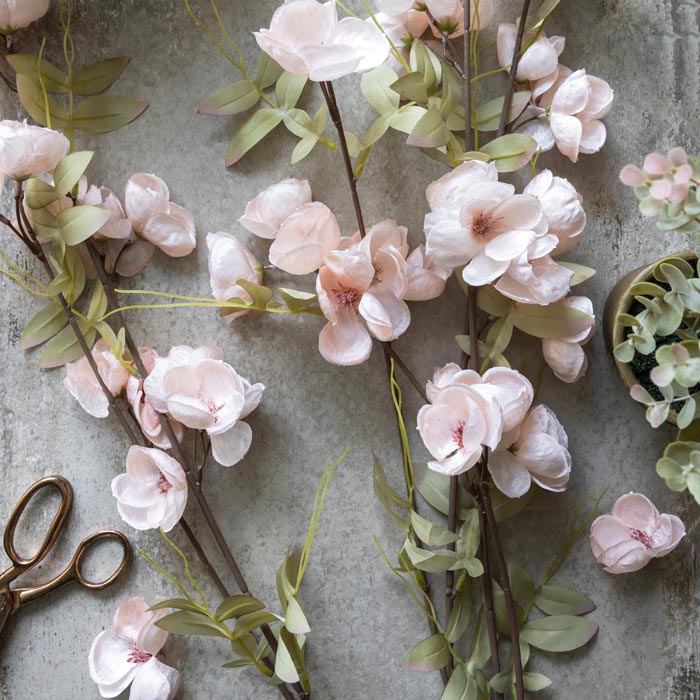 Artificial Quince Blossom, Blush - Image 4