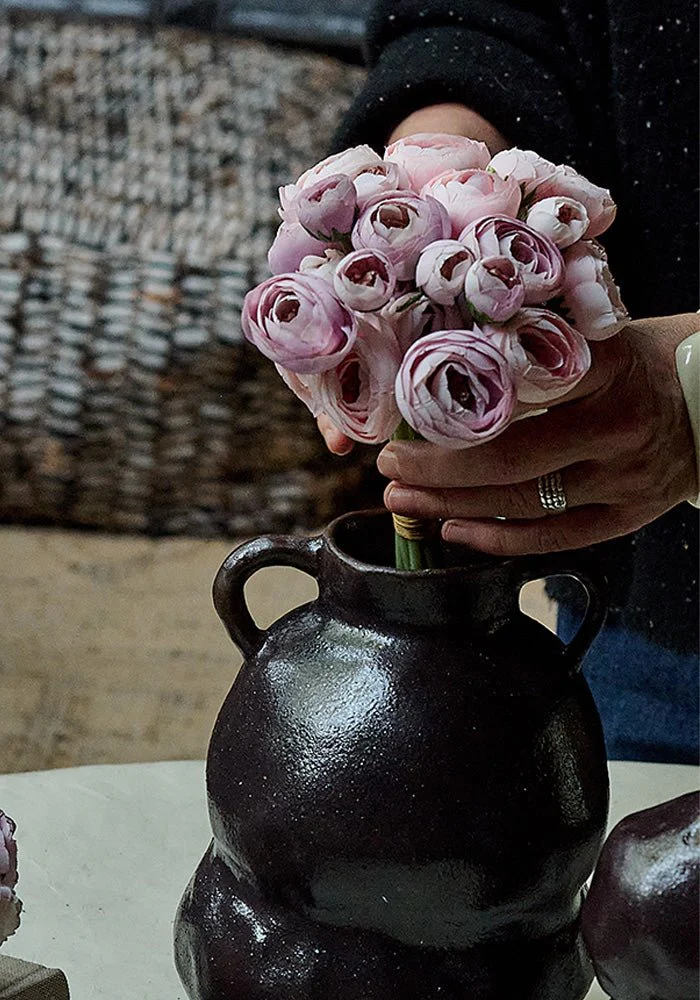 Artificial Ranunculus Bunch, Blush - Image 5