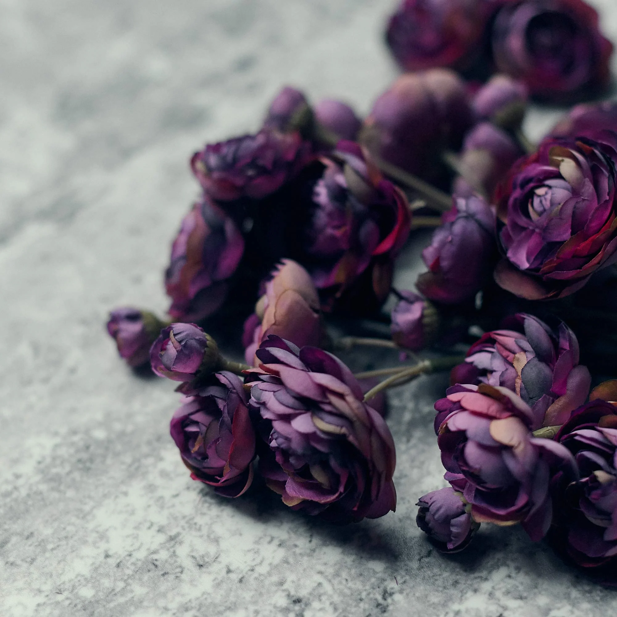 Artificial Ranunculus Bunch, Purple - Image 6