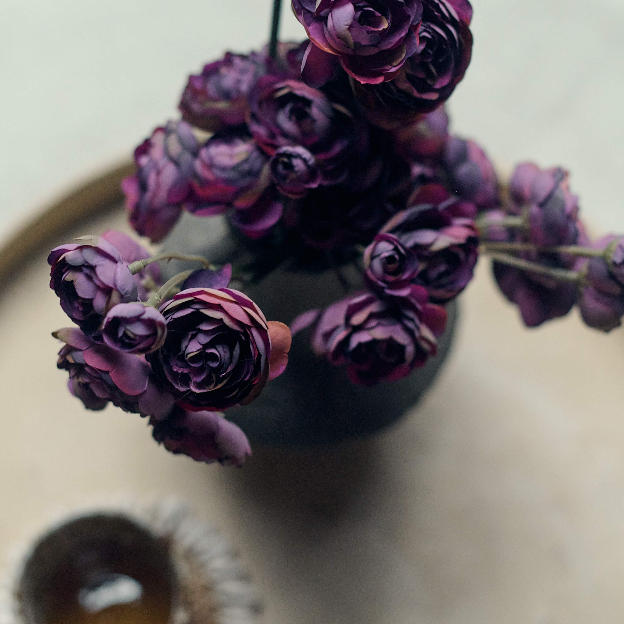 Artificial Ranunculus Bunch, Purple - Image 7