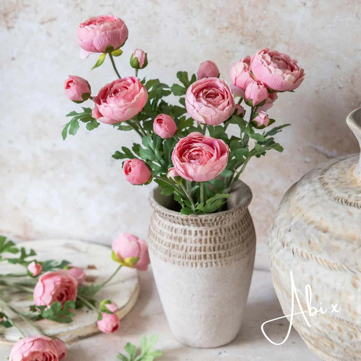 Artificial Real Touch Ranunculus, Peach - Image 5