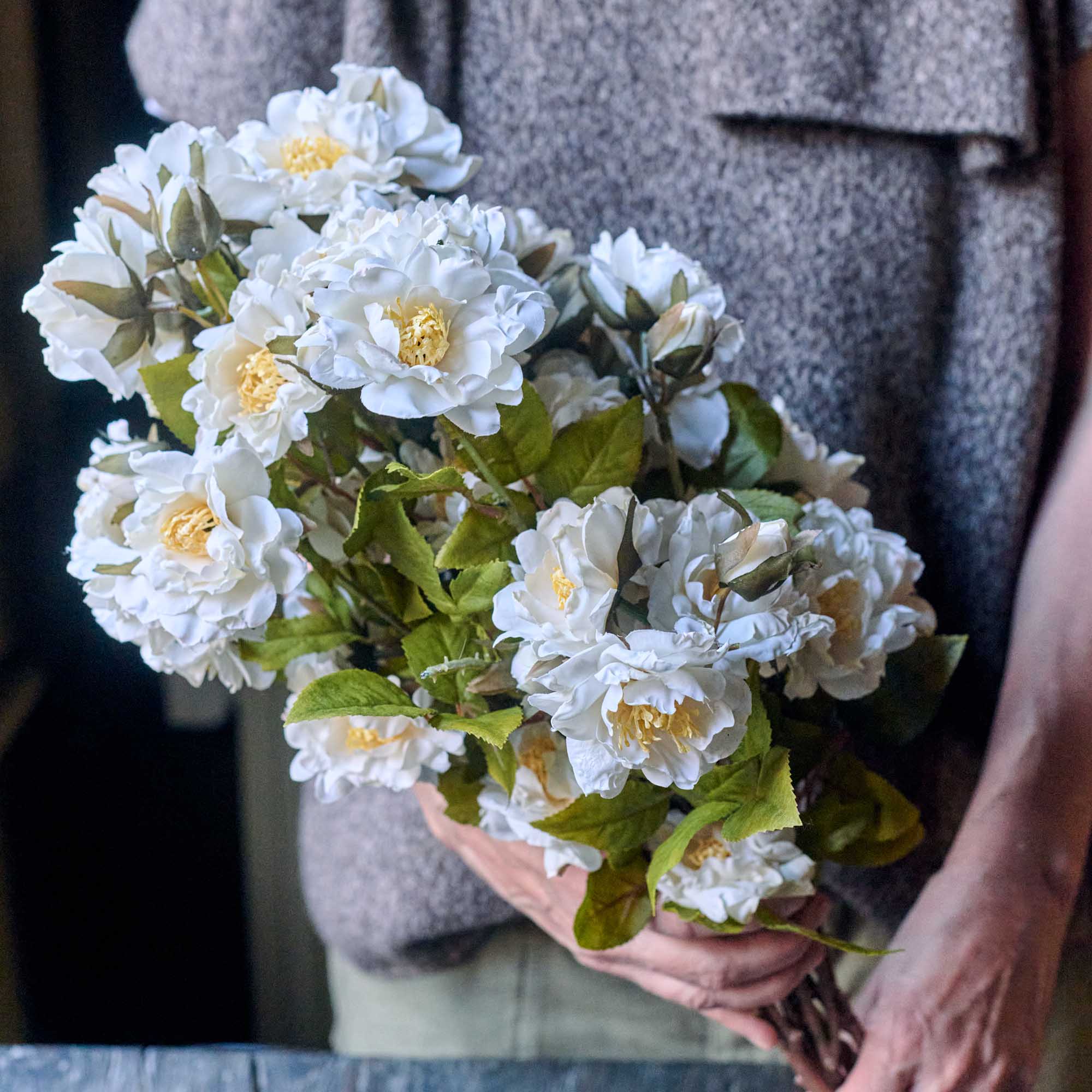 Artificial Rose Spray, Cream - Image 6