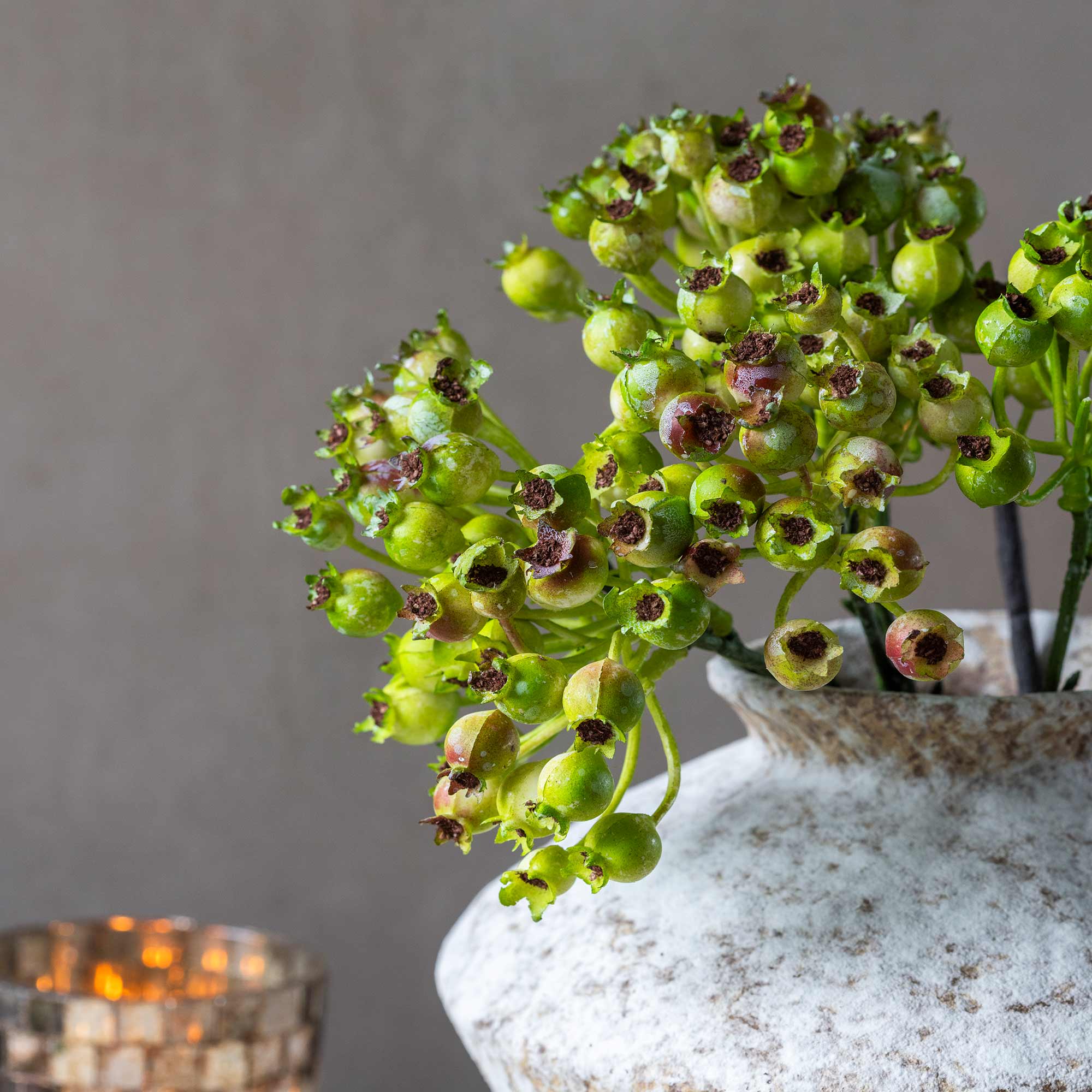 Artificial Rosehip Bunch, Olive - Image 7