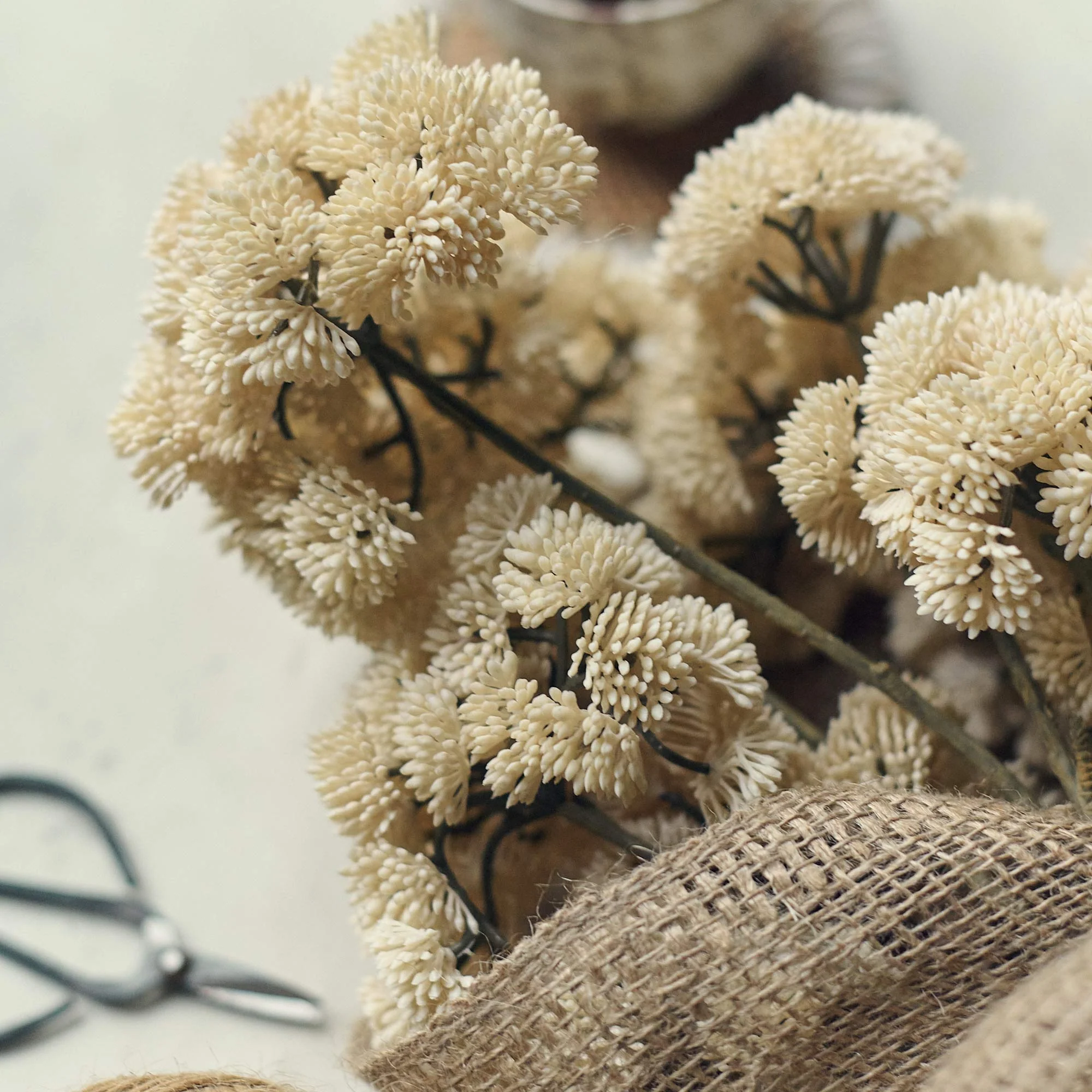 Artificial Sedum, Cream
