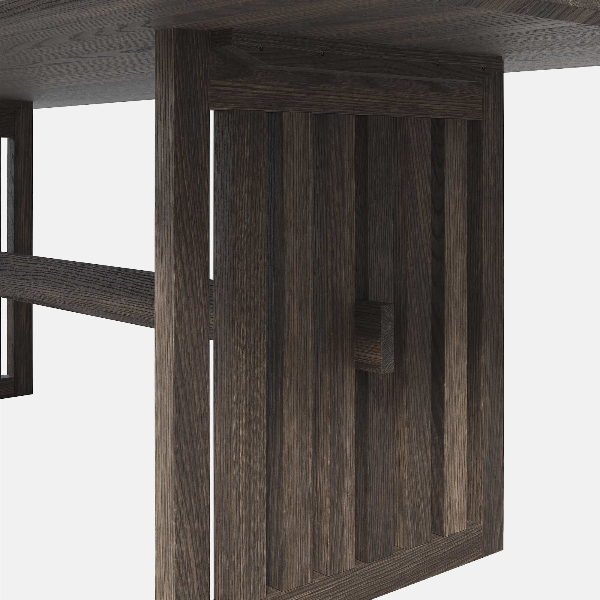 Batten Wooden Dining Table - 2.2m - Image 2