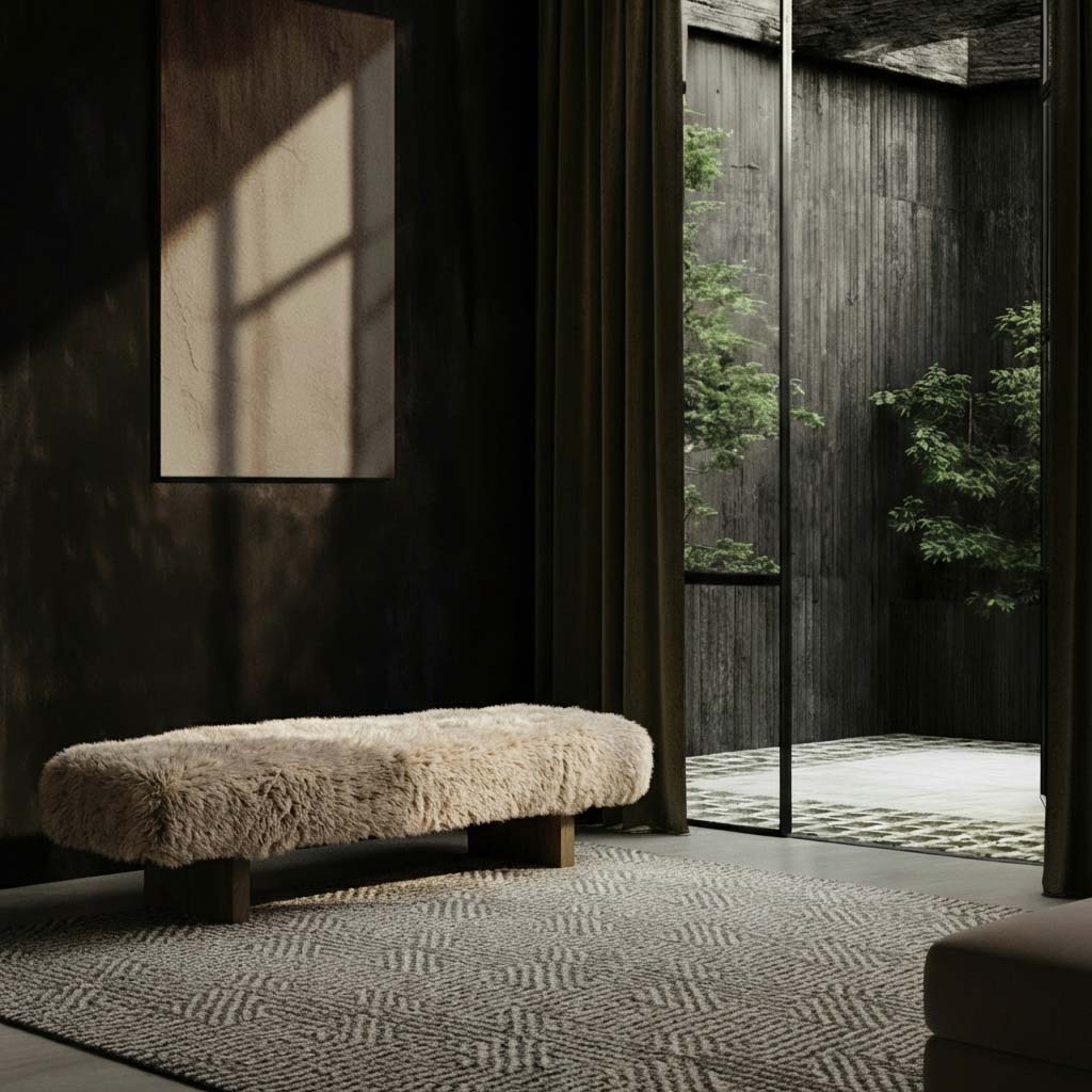 Bertrand Faux Fur Bench - Image 6