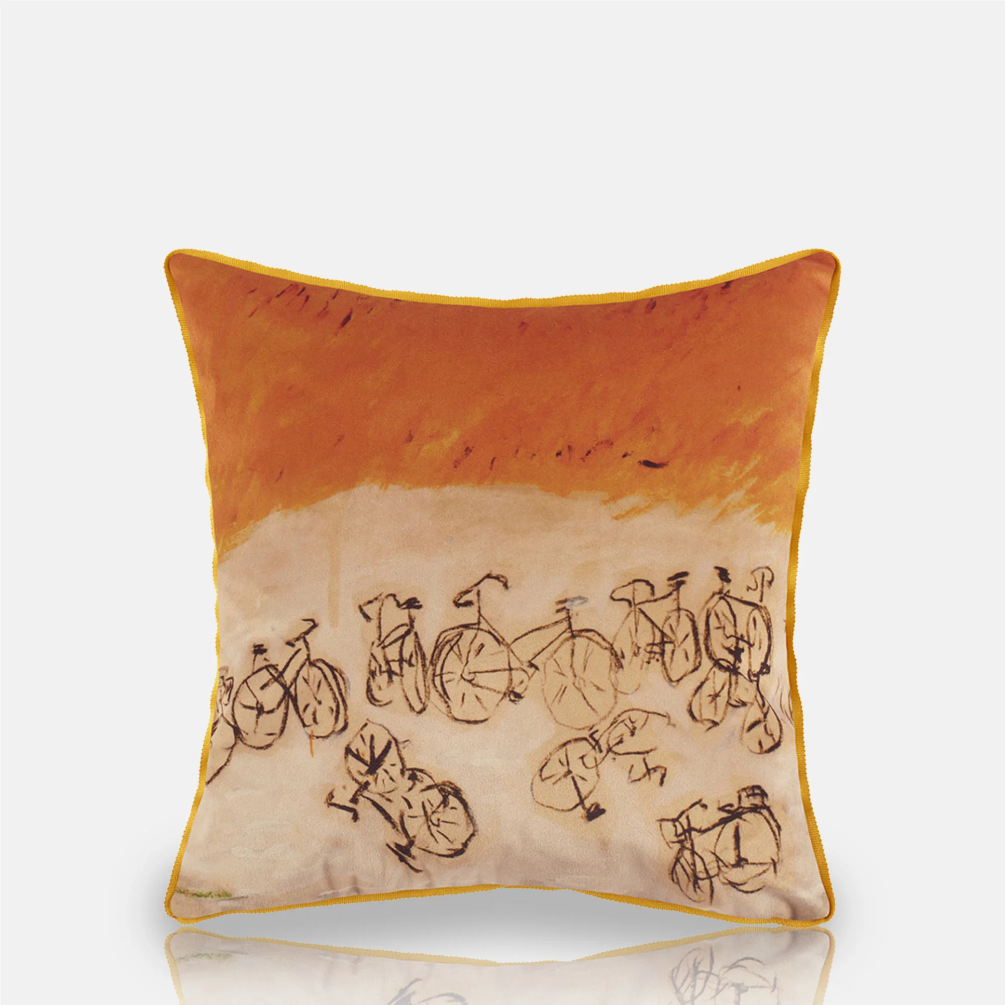 Bicyclette Velvet Cushion - Image 4