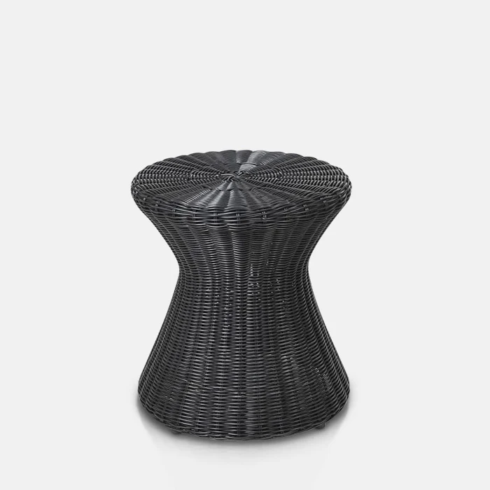 Black Tomo Wicker Stool - Image 4