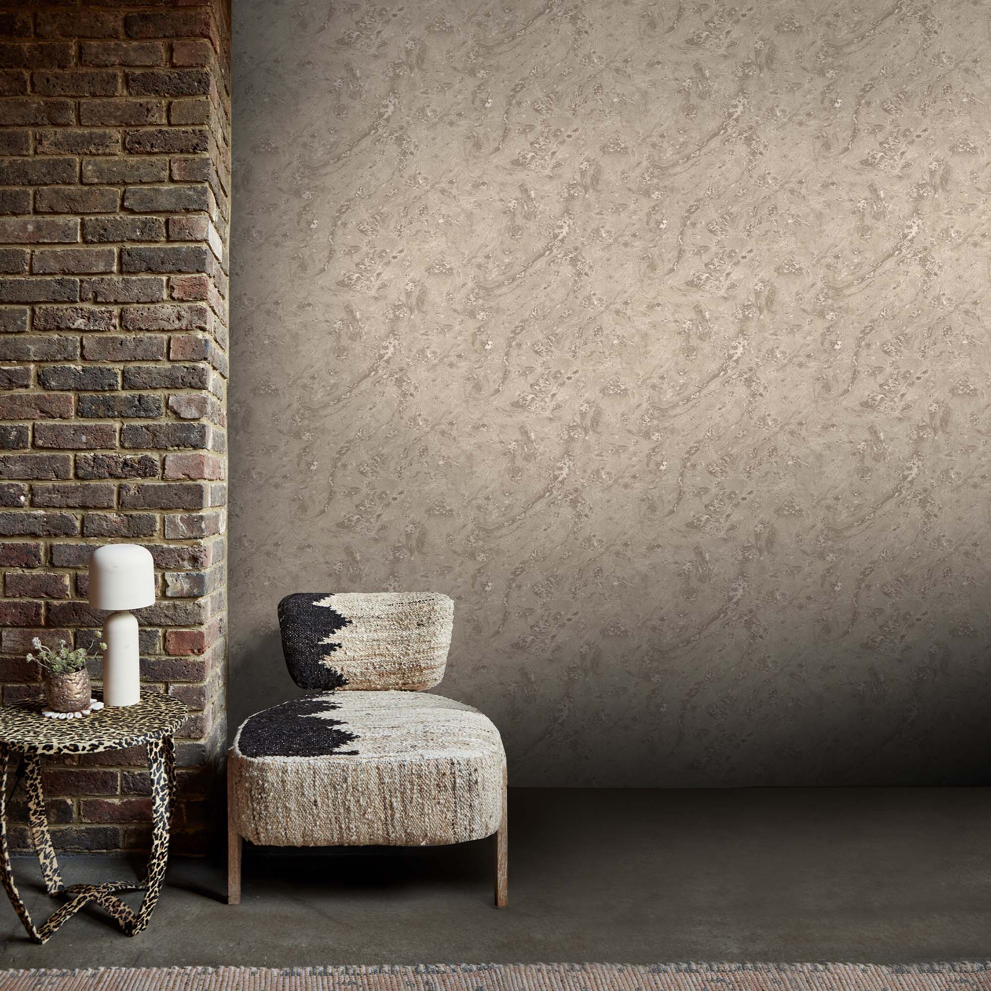 Boheme Marble Wallpaper, Almond