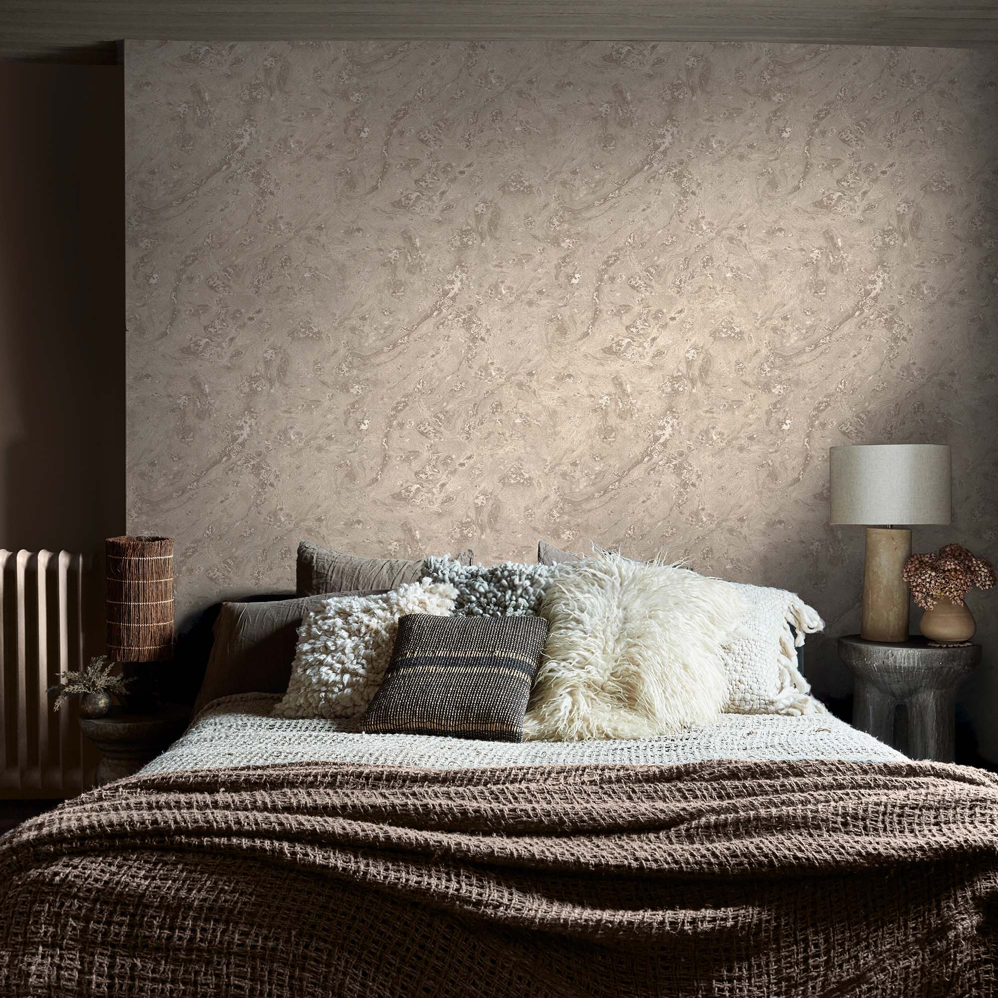 Boheme Marble Wallpaper, Almond - Image 2