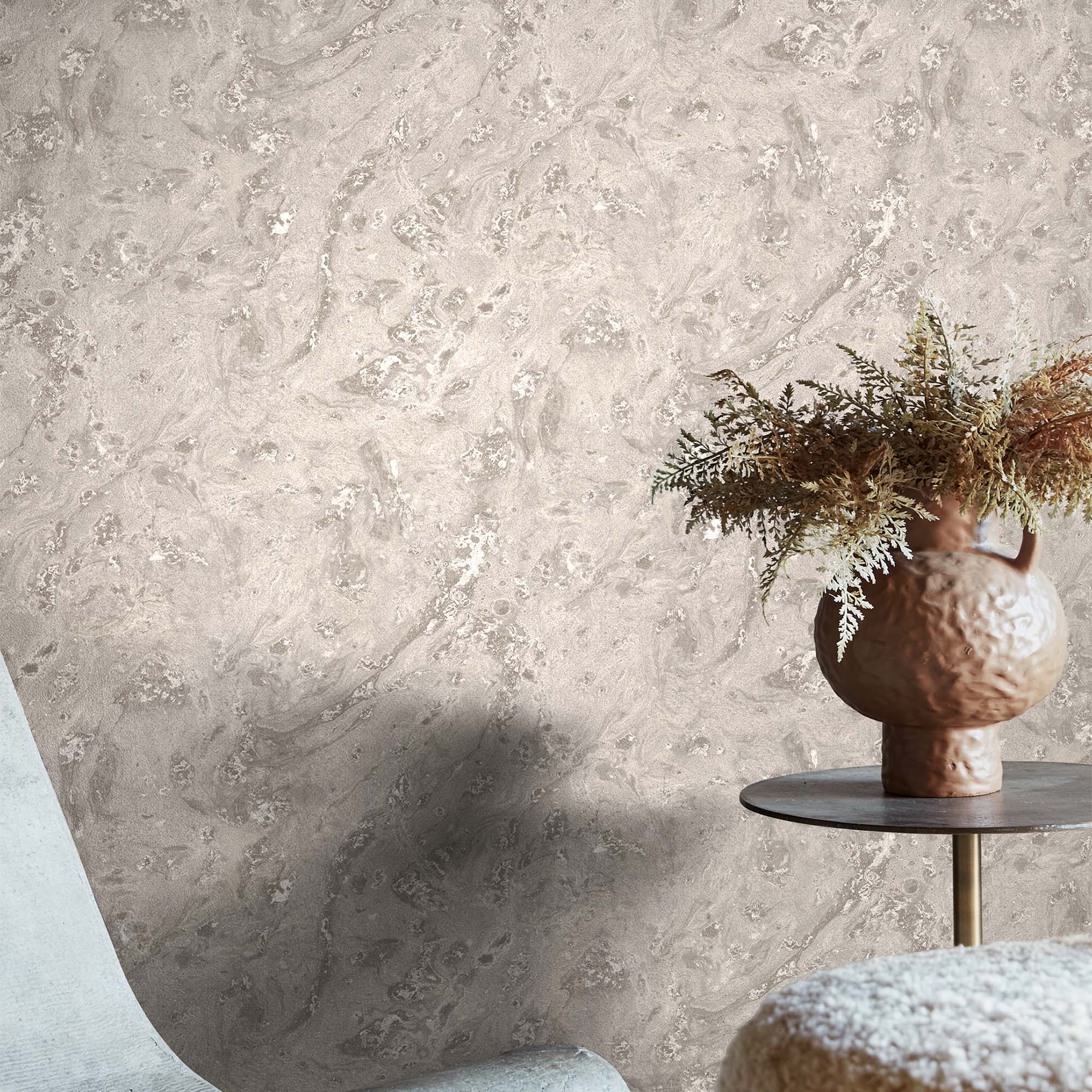 Boheme Marble Wallpaper, Dove