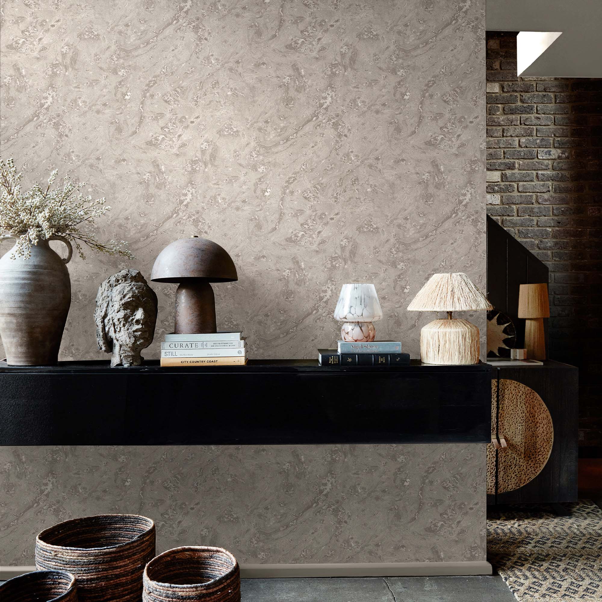 Boheme Marble Wallpaper, Dove - Image 2