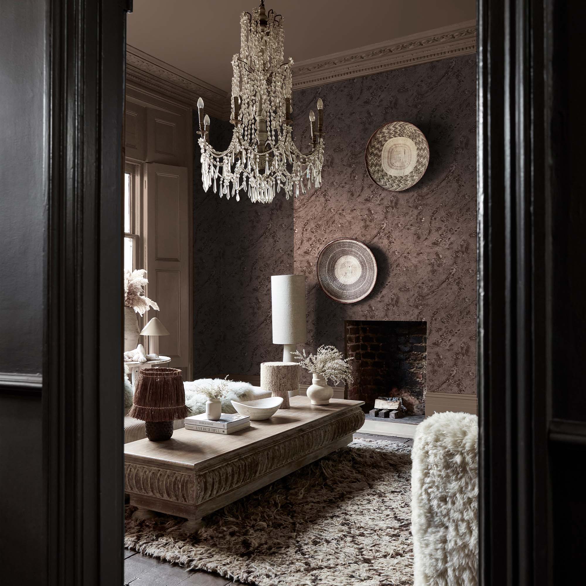 Boheme Marble Wallpaper, Mocha