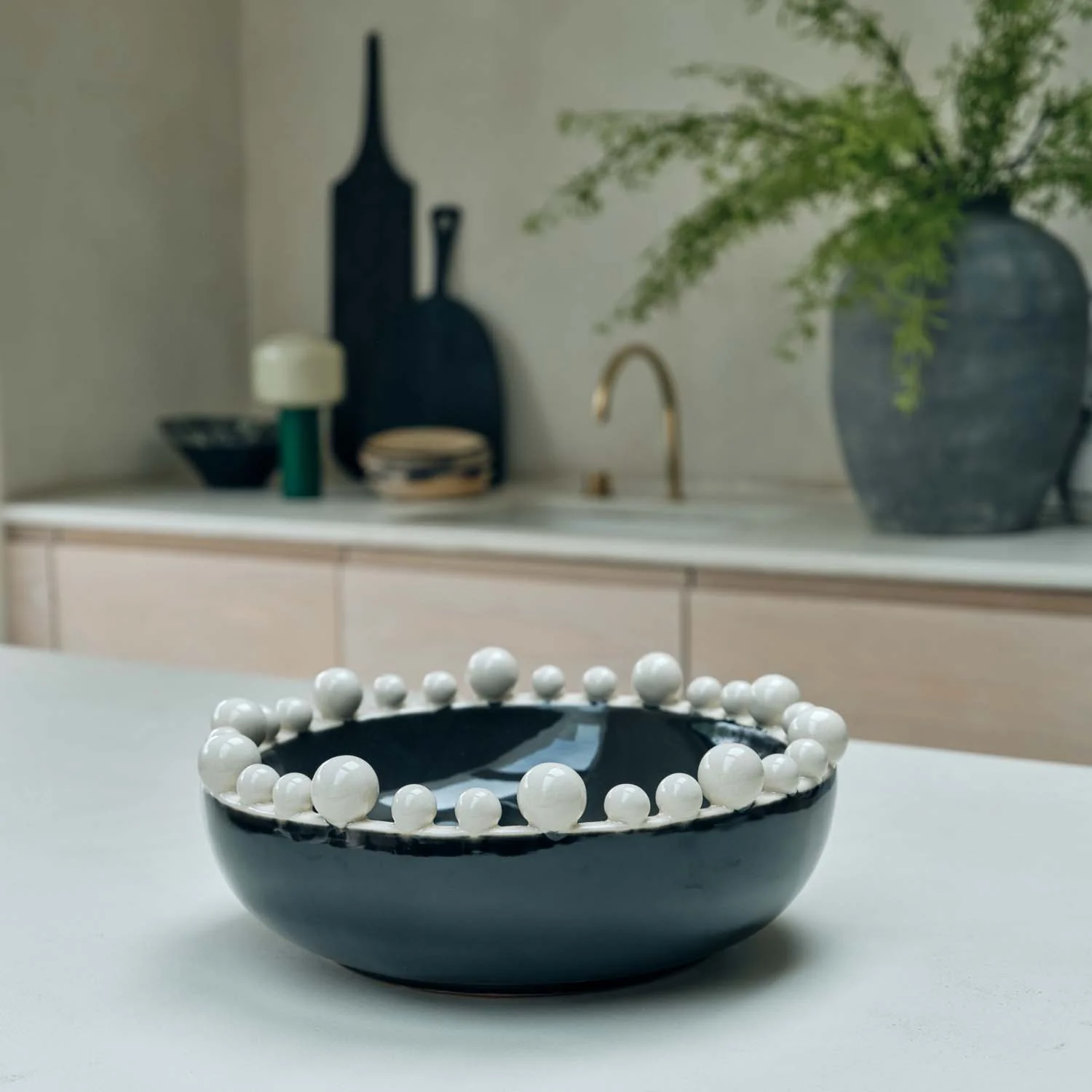 Bourton Bowl, Cream and Black - Image 2
