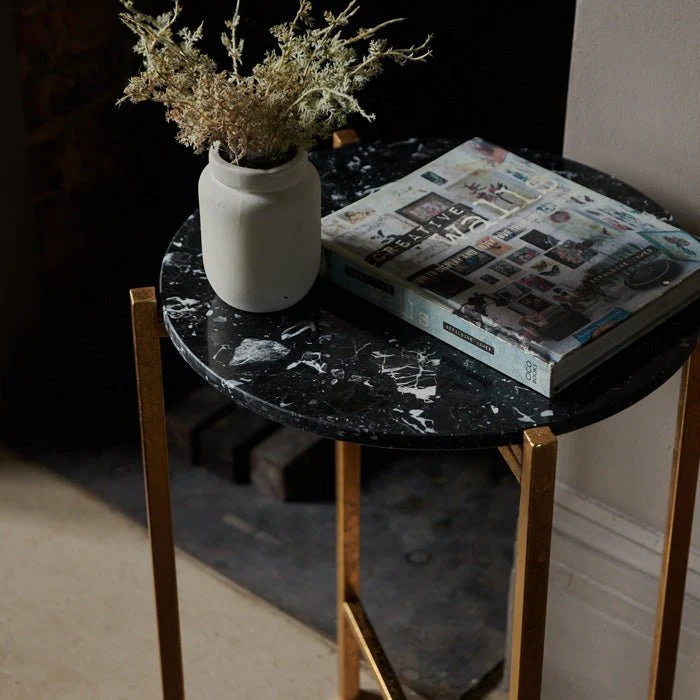 Brooksby Marble Effect Side Table - Image 3