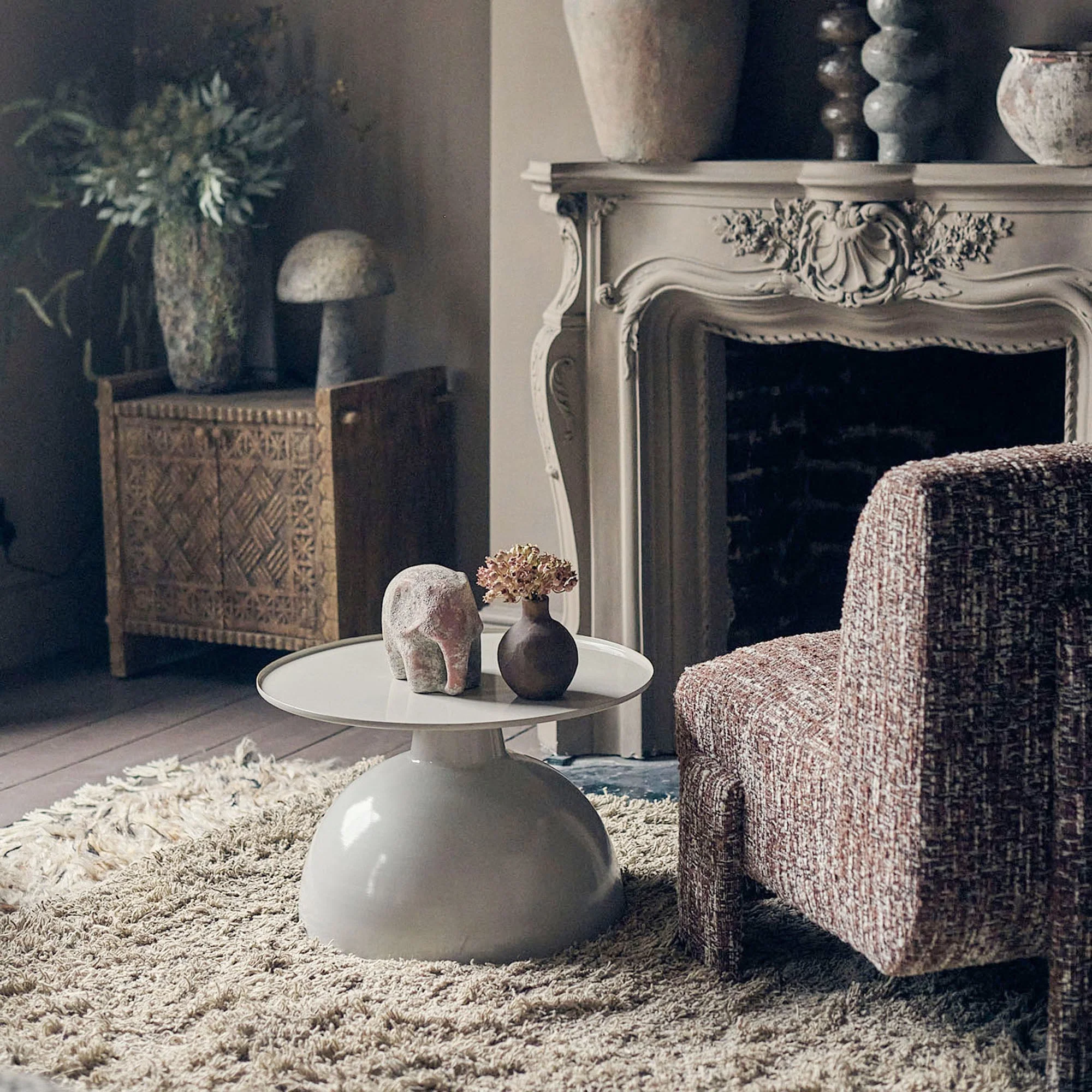 Burton Side Table, Cream