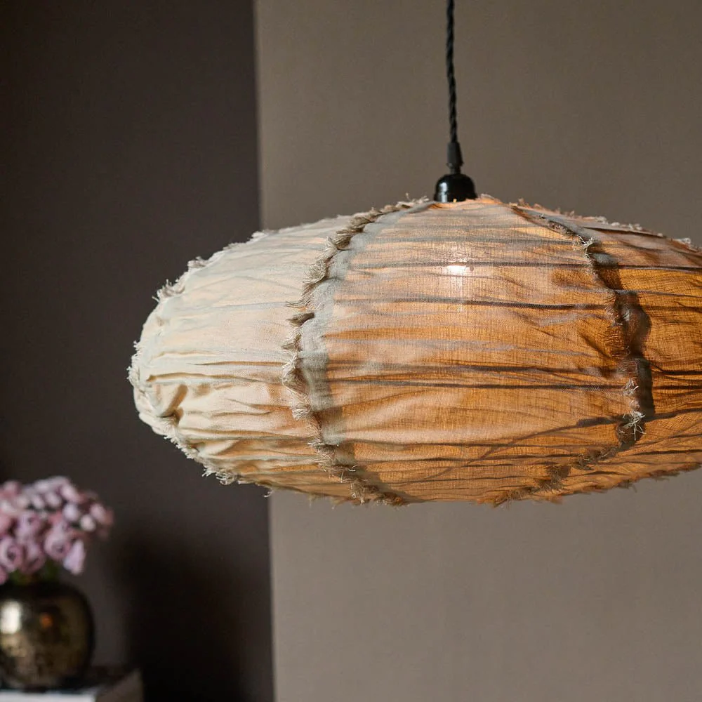 Drongo Fabric Pendant, Natural - Medium - Image 2