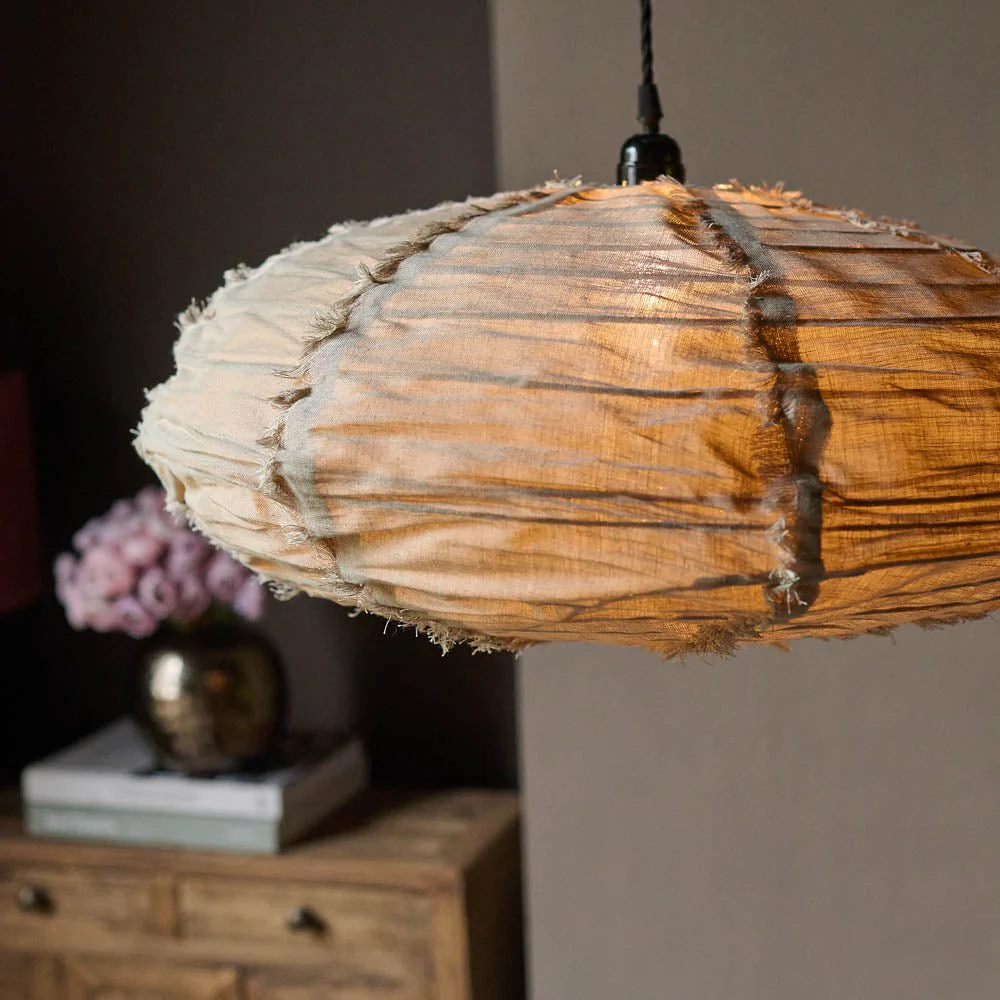 Drongo Fabric Pendant, Natural - Medium - Image 5