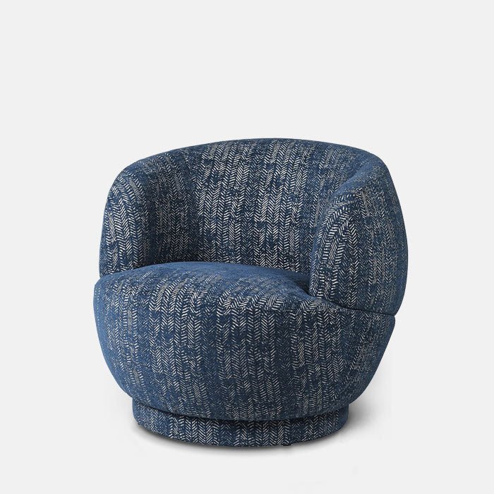 Elliot Blue Curved Armchair - Image 4