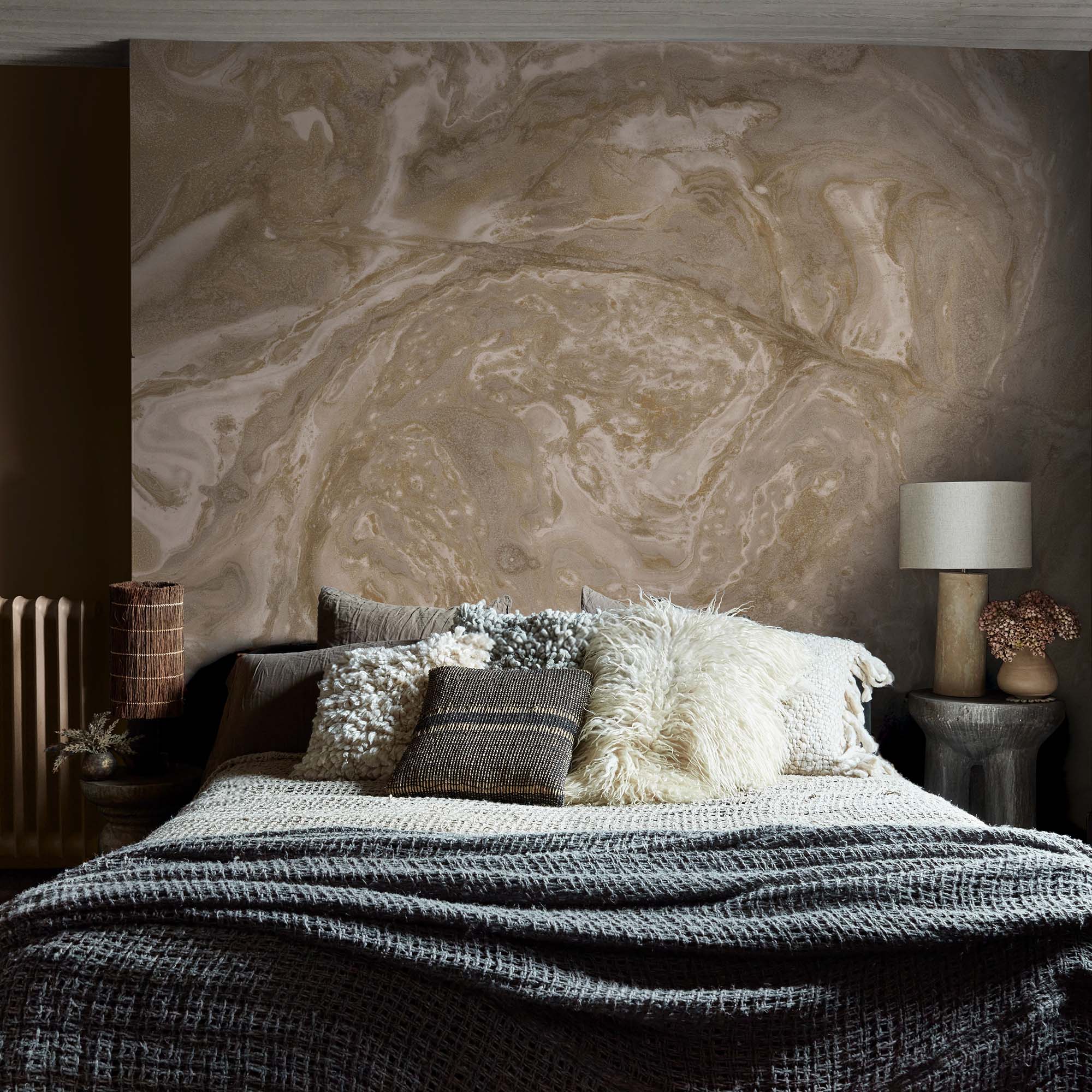 Ethereal Marble Mural, Golden