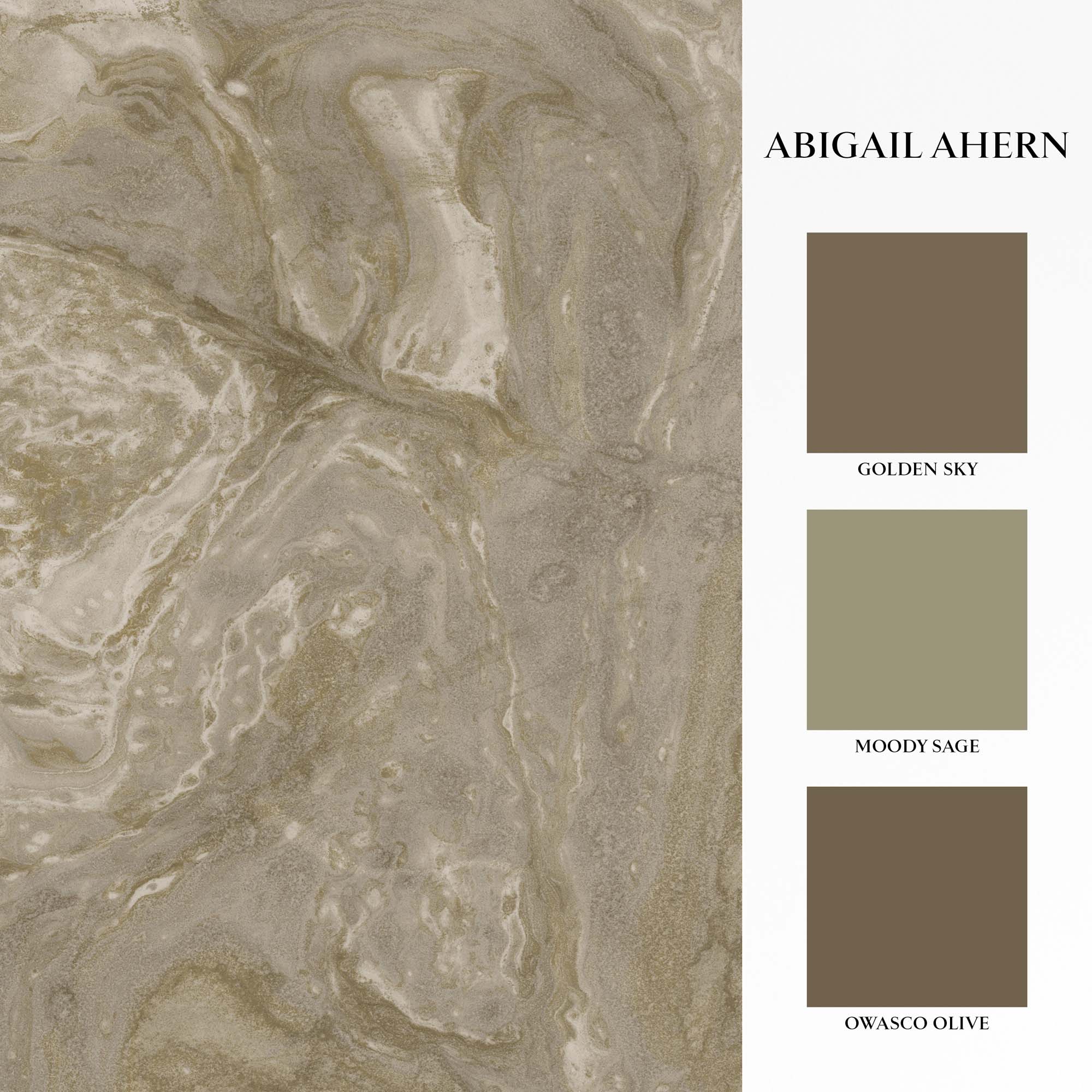 Ethereal Marble Mural, Golden - Image 3