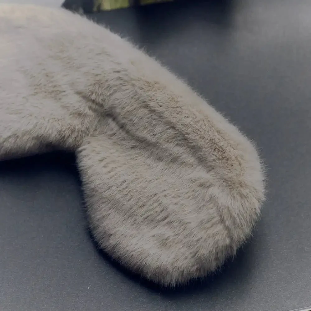 Faux Fur Eye Mask, Latte - Image 3