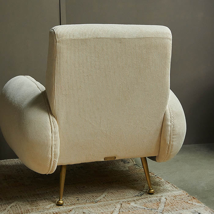 Hattie Cream Velvet Armchair - Image 3