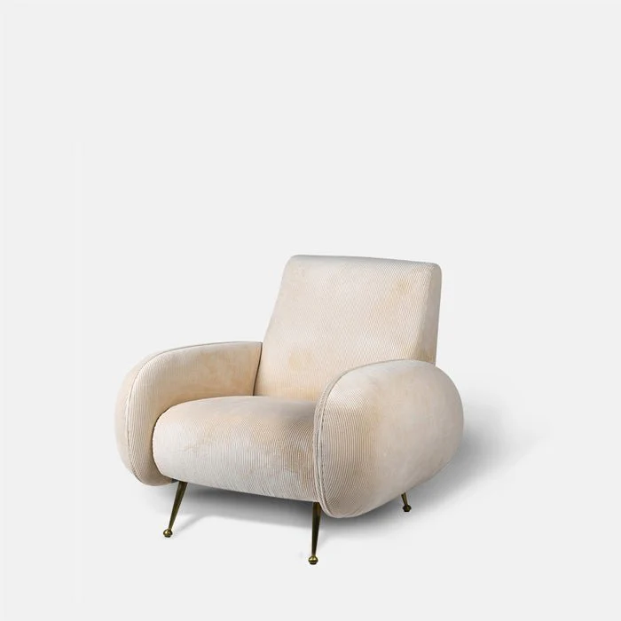 Hattie Cream Velvet Armchair - Image 4