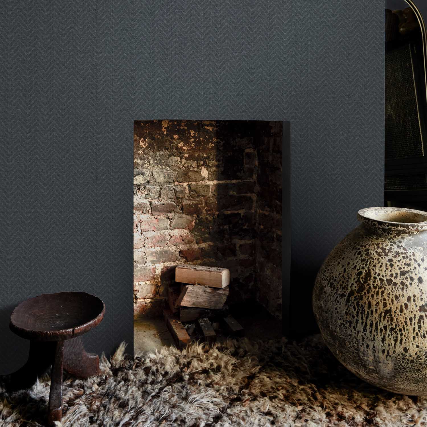 Herringbone Weave Wallpaper, Dusk - Image 2