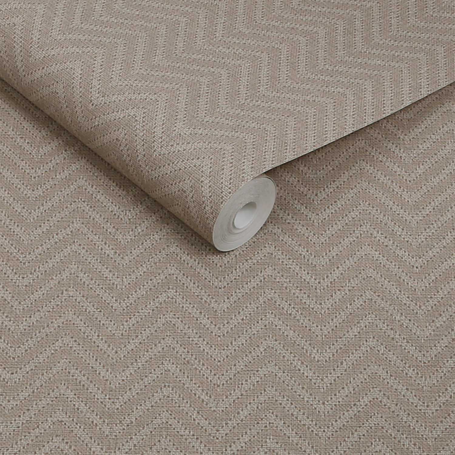Herringbone Weave Wallpaper, Praline - Image 5