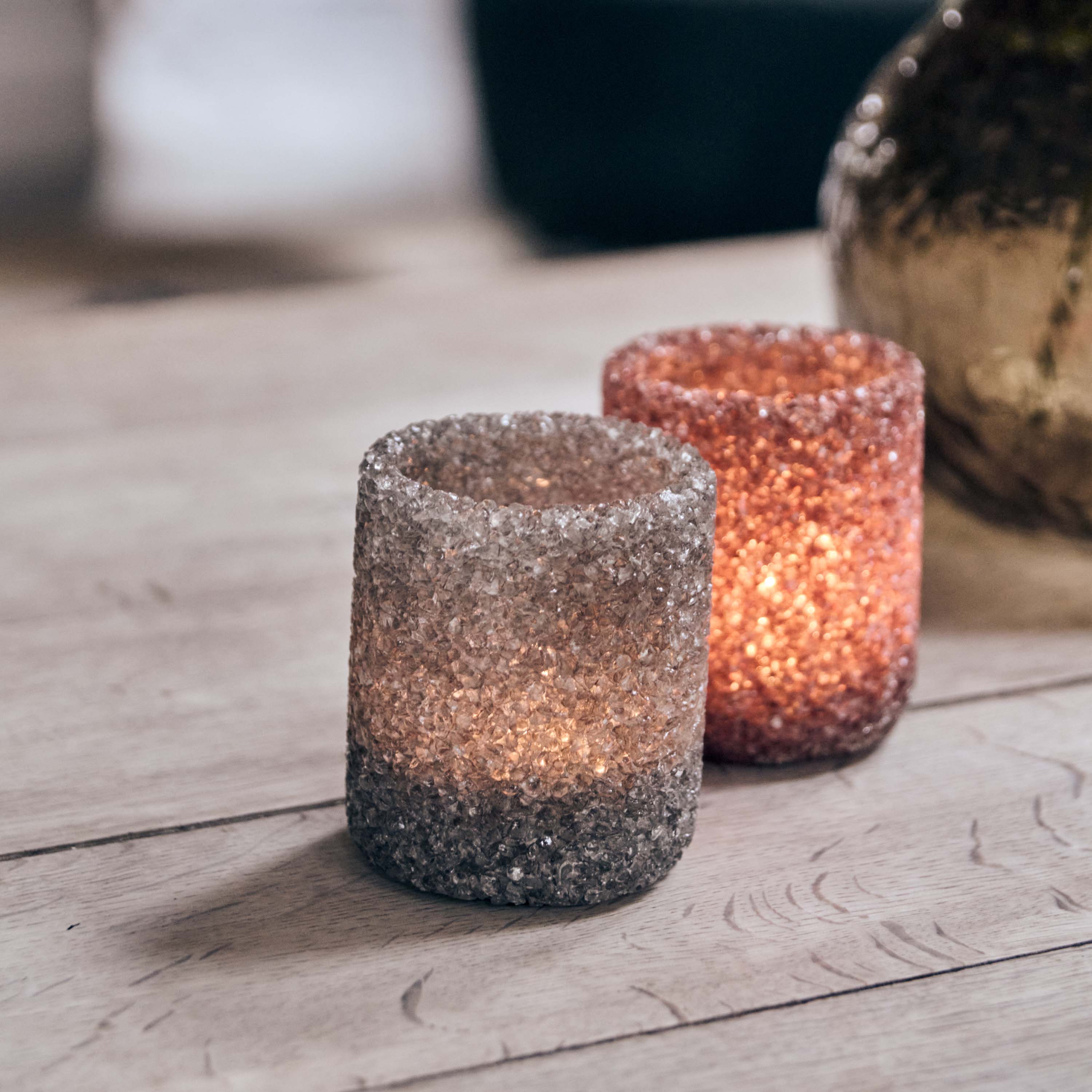 Iona Glass Candle Holder - Smoke - Image 3