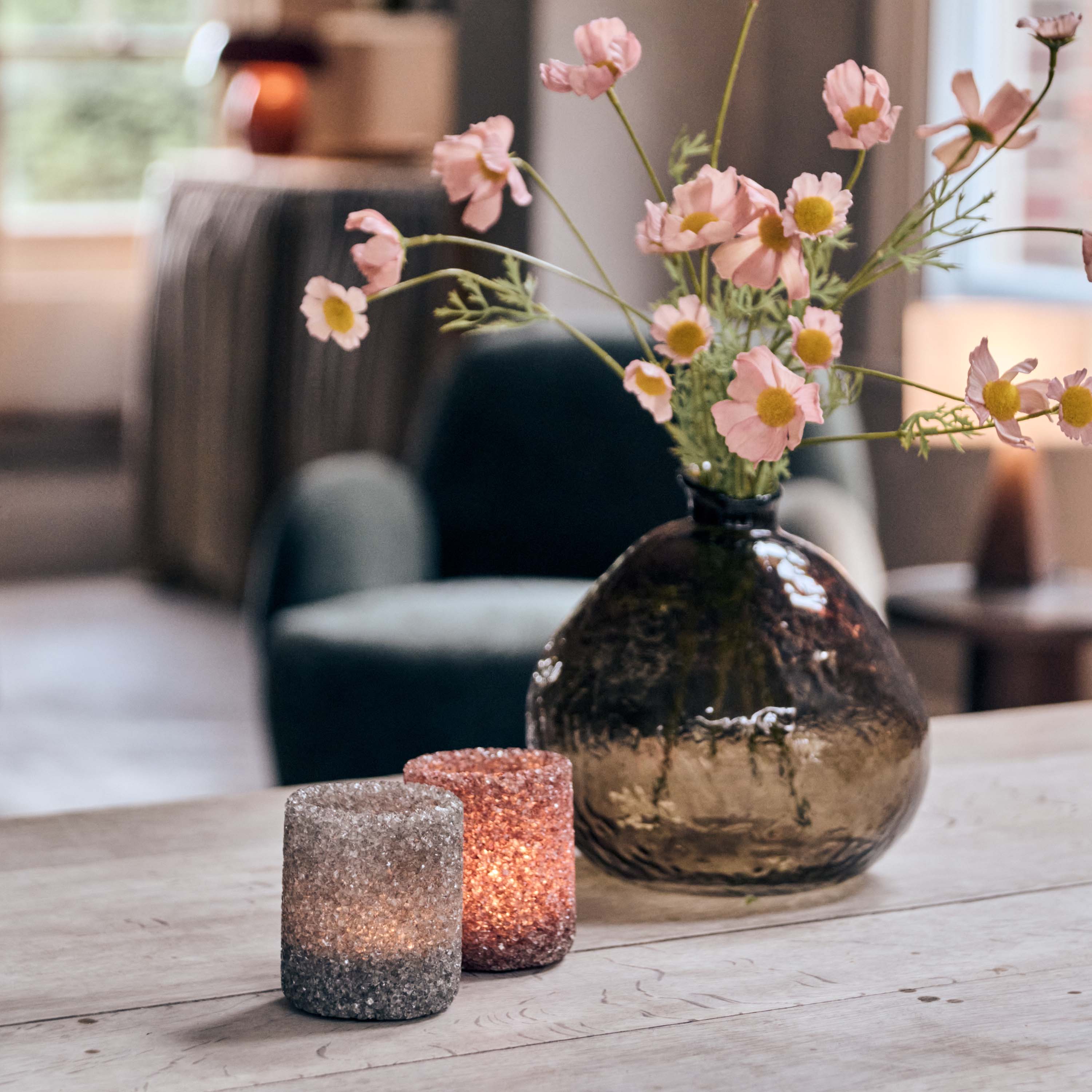 Iona Glass Candle Holder - Spice - Image 2