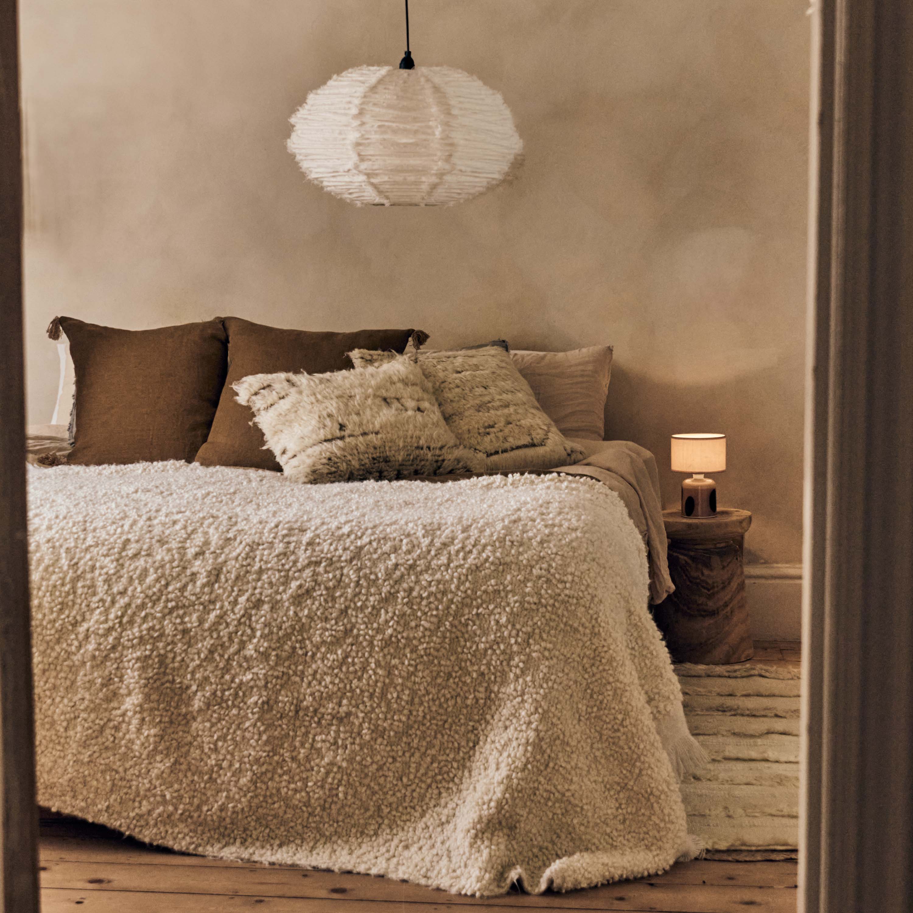 Kirsten Boucle Throw, Cream - Image 2