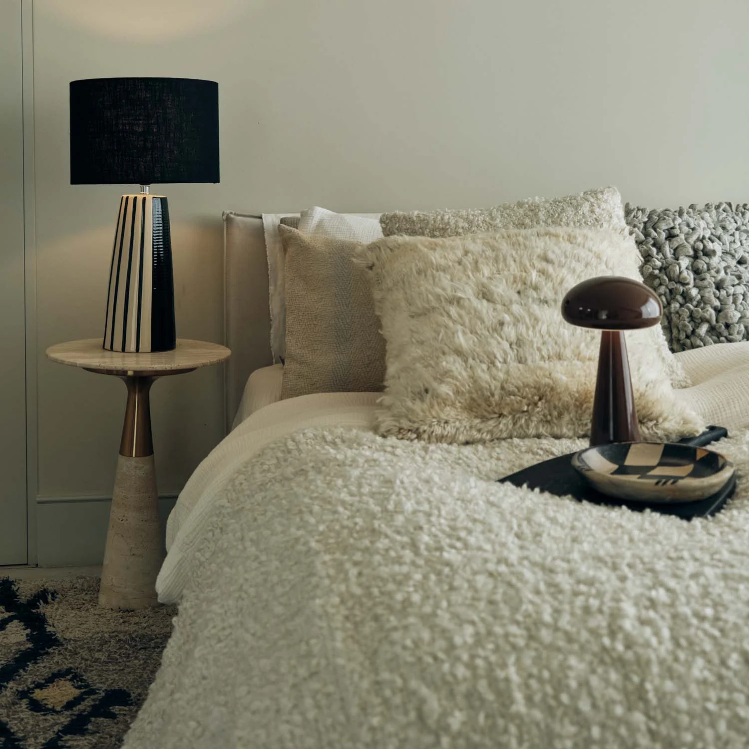 Kirsten Boucle Throw, Cream - Image 3