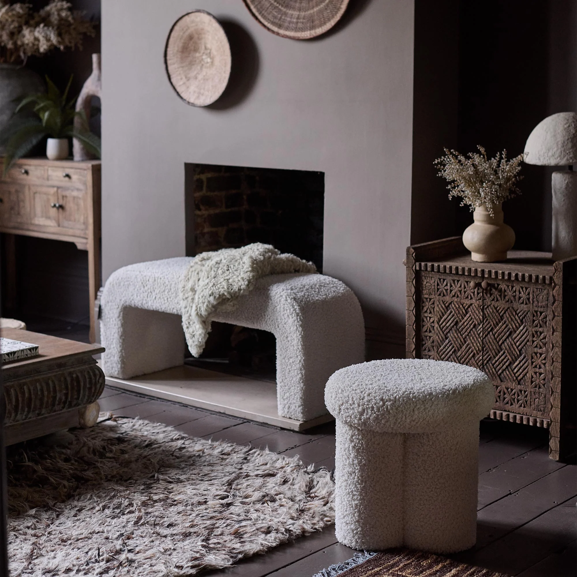 Lena Boucle Stool