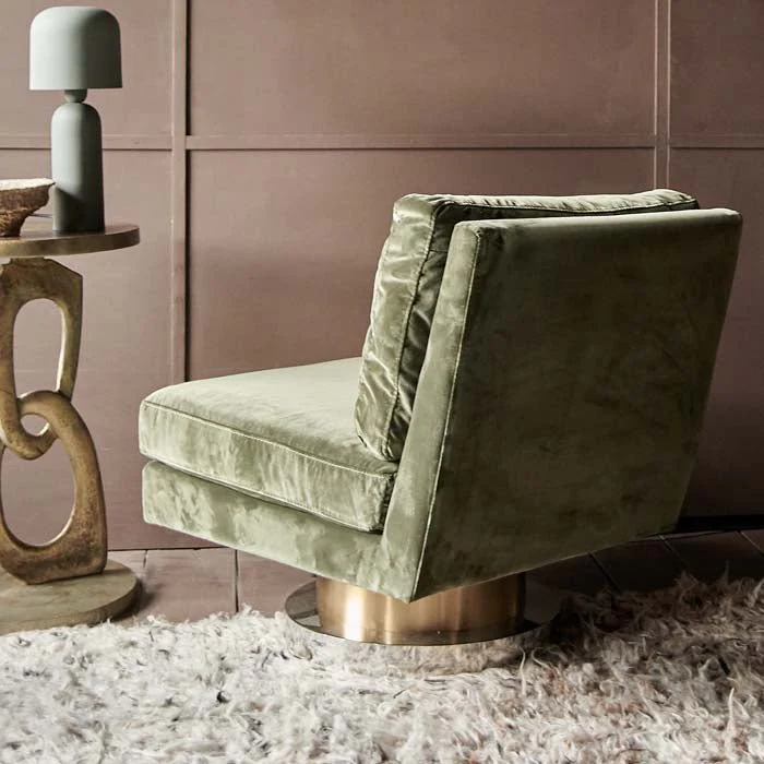 Lilian Velvet Swivel Chair - Image 2