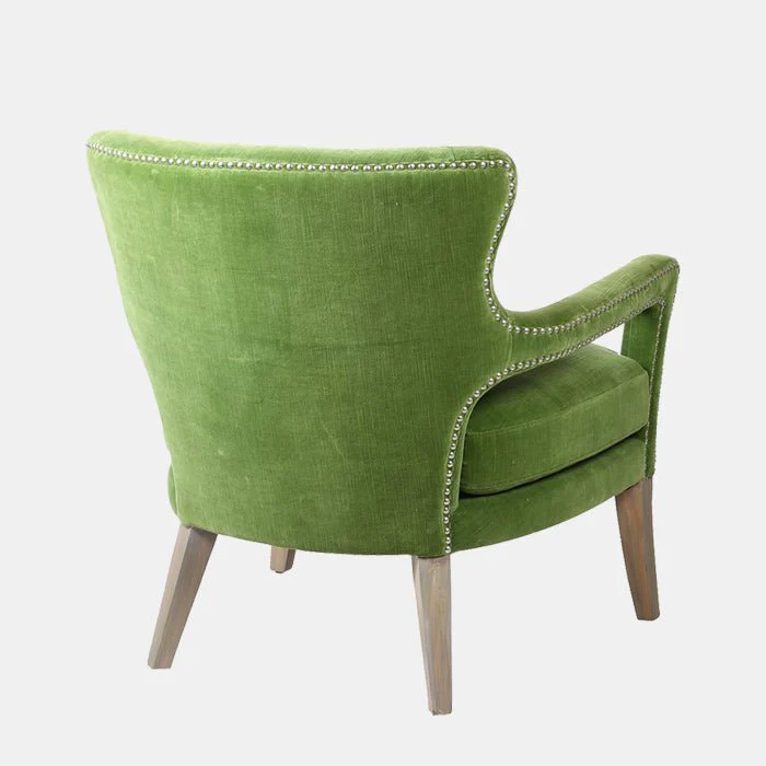 Linton Green Studded Armchair - Image 2