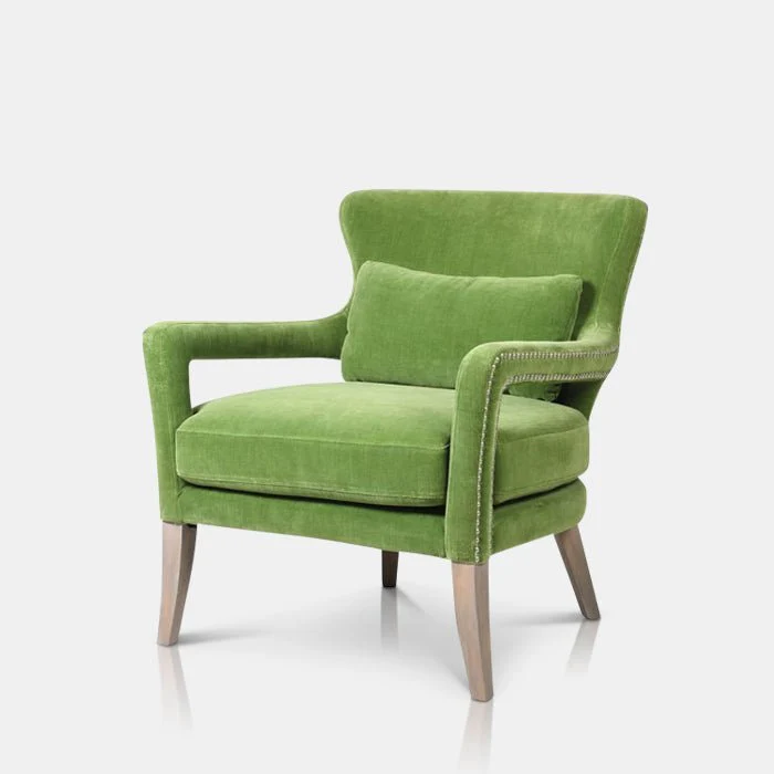 Linton Green Studded Armchair - Image 4