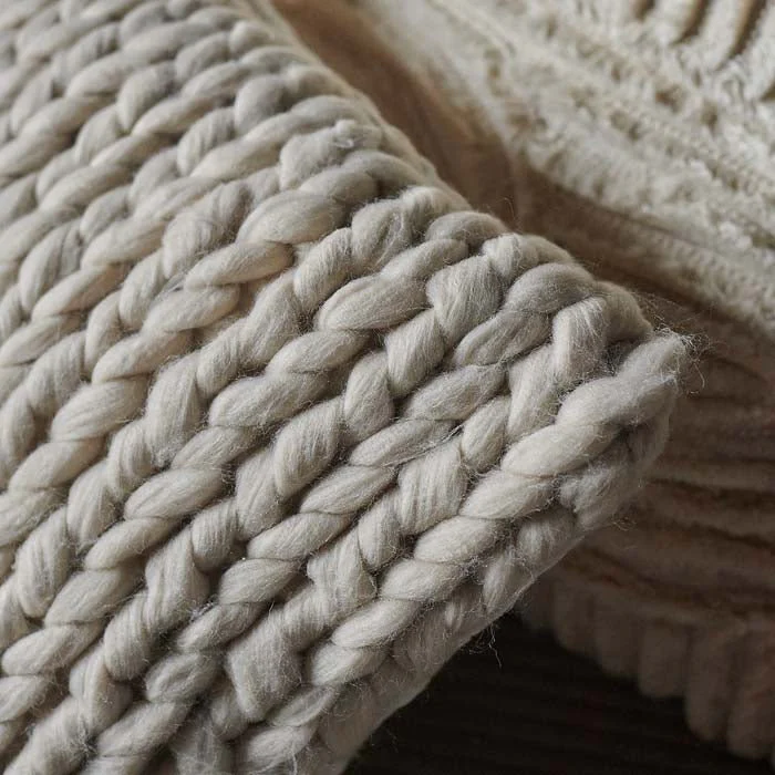 Maine Knitted Cushion - Beige - Image 2